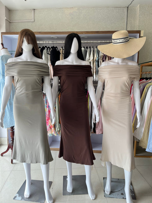 Women Off Shoulder Body Fitted Dress